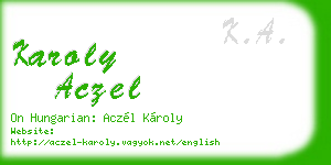 karoly aczel business card