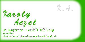 karoly aczel business card